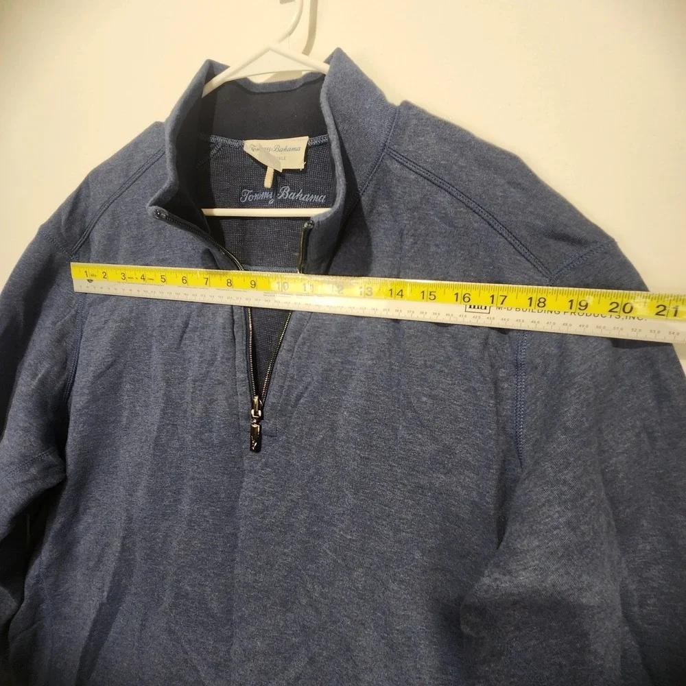Tommy Bahama Men's Pullover Reversible Casual Sweater 1/4 Zip Blue Size‎ XL